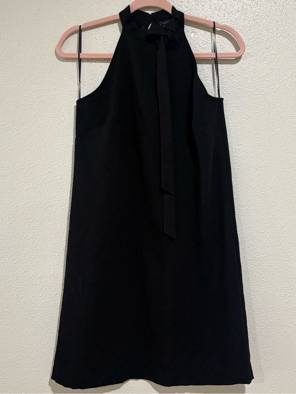 Ann Taylor Factory Black Tie Neck Shift Dress – Size 4